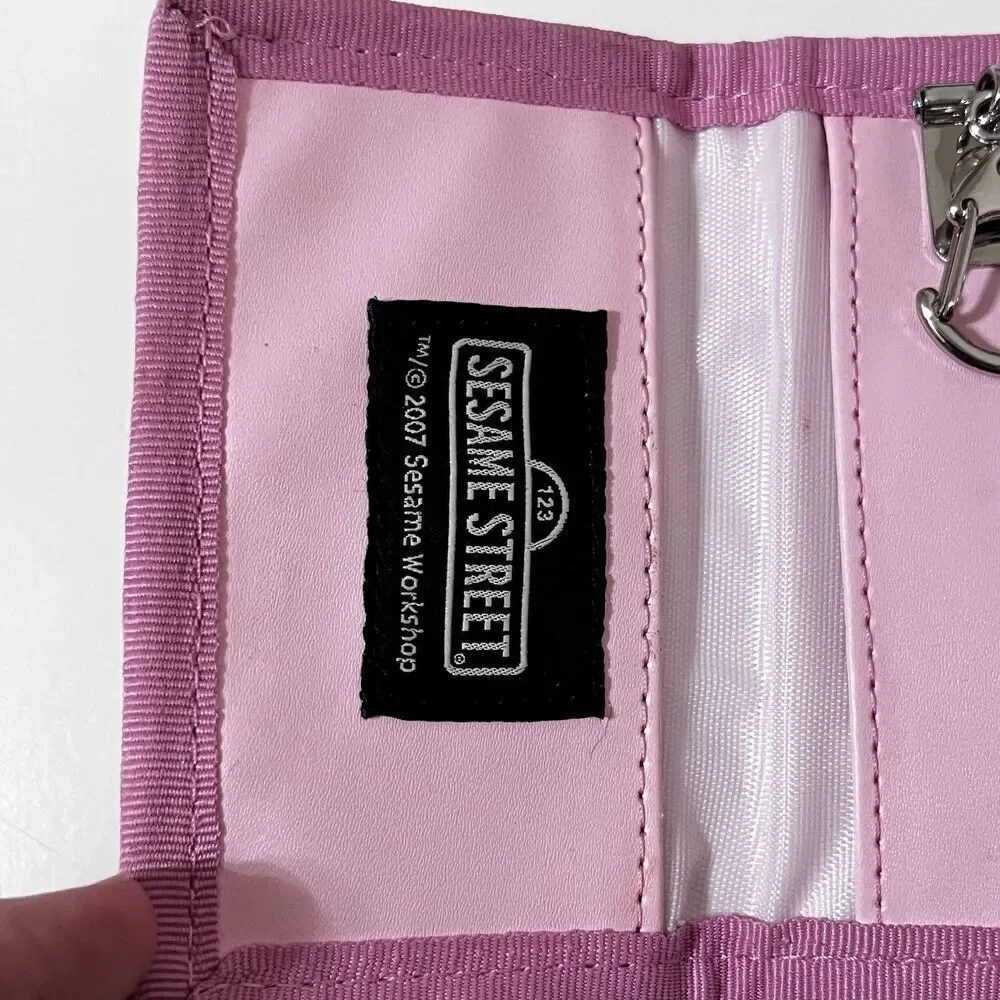 Sesame Street Baby Characters Pink Glitter Key Holder Coin Wallet Tri-Fold 2007